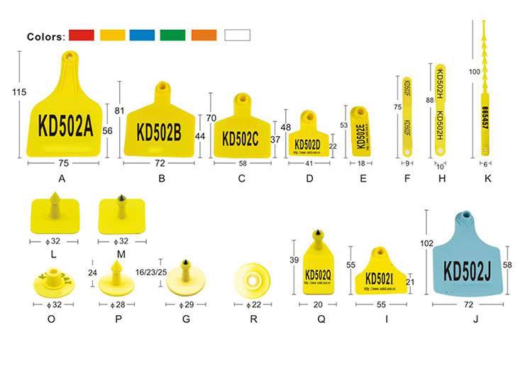 Cattle and camel RFID ear tag family